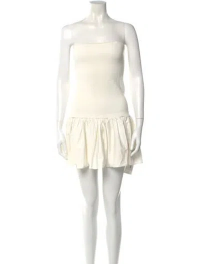 Pre-owned Alexis Strapless Mini Dress In White