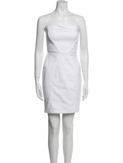 Pre-owned Alexis Strapless Mini Dress In White