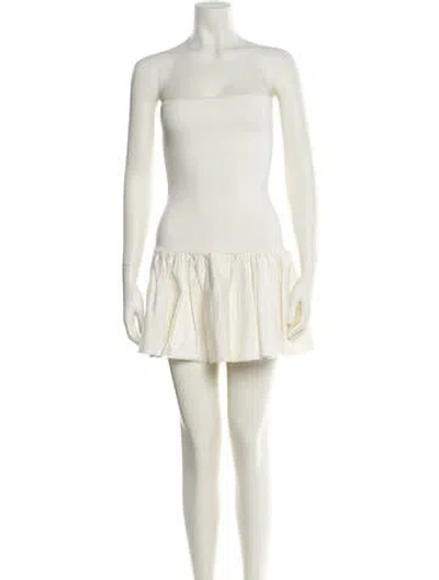 Pre-owned Alexis Strapless Mini Dress In White