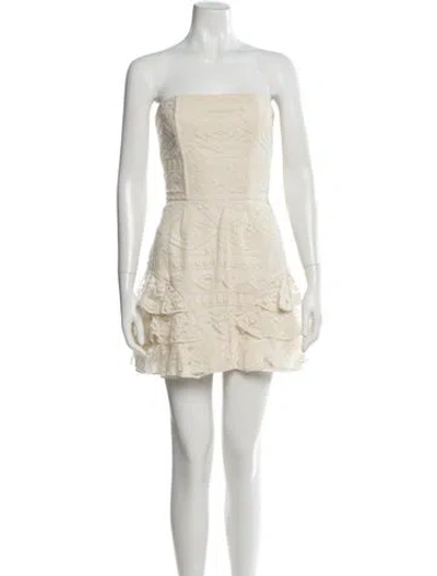 Pre-owned Alexis Strapless Mini Dress In White