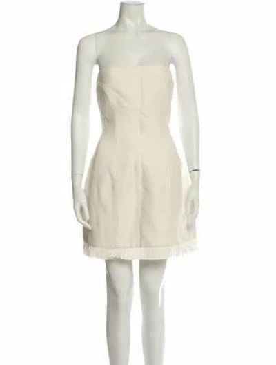 Pre-owned Alexis Strapless Mini Dress In White