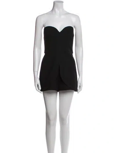 Pre-owned Alexis Strapless Romper In Black