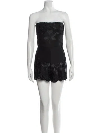 Pre-owned Alexis Strapless Romper In Black