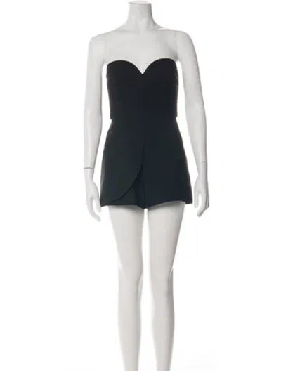 Pre-owned Alexis Strapless Romper In Black