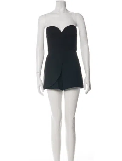 Pre-owned Alexis Strapless Romper In Black