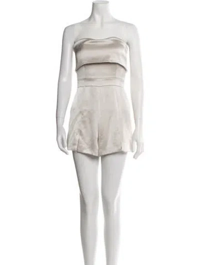 Pre-owned Alexis Strapless Romper In Neutral