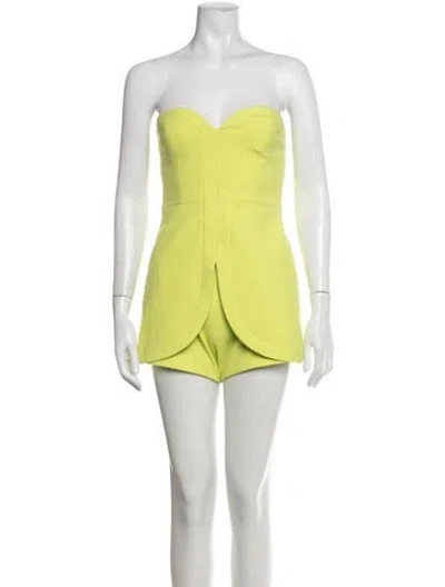 Pre-owned Alexis Strapless Romper W/ Tags In Green