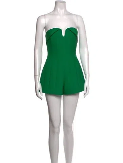 Pre-owned Alexis Strapless Romper W/ Tags In Green