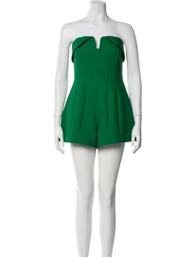Pre-owned Alexis Strapless Romper W/ Tags In Green