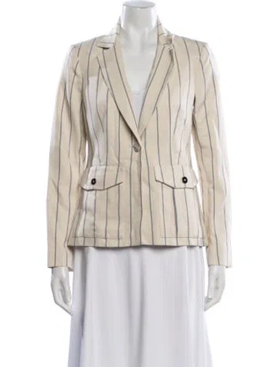 Pre-owned Alexis Striped Blazer In Neutral
