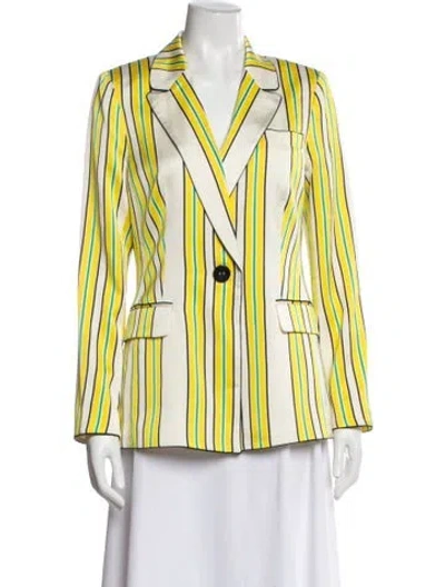 Pre-owned Alexis Striped Blazer W/ Tags In Yellow