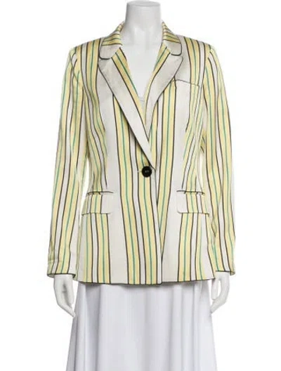 Pre-owned Alexis Striped Blazer In Yellow