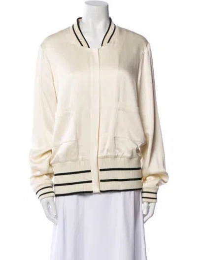 Pre-owned Alexis Striped Bomber Jacket In Neutral