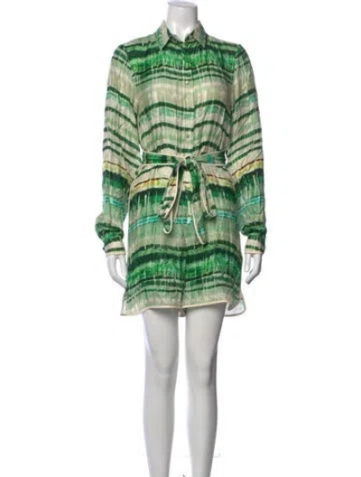 Pre-owned Alexis Striped Jumpsuit In Green