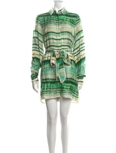 Pre-owned Alexis Striped Jumpsuit In Green