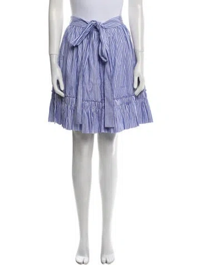 Pre-owned Alexis Striped Knee-length Skirt In White