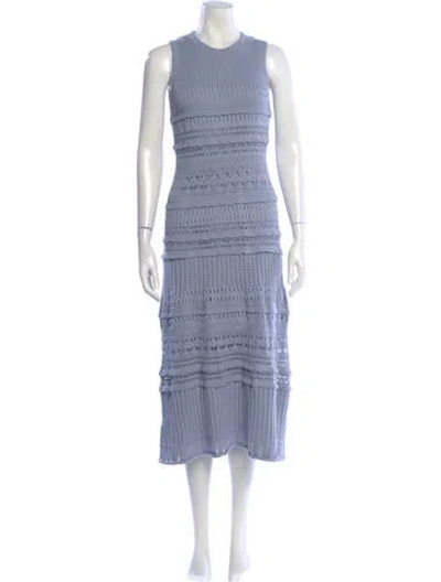 Pre-owned Alexis Striped Long Dress In Blue