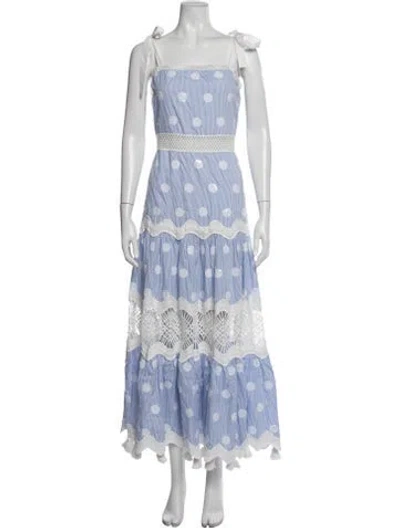 Pre-owned Alexis Striped Long Dress In Blue/white