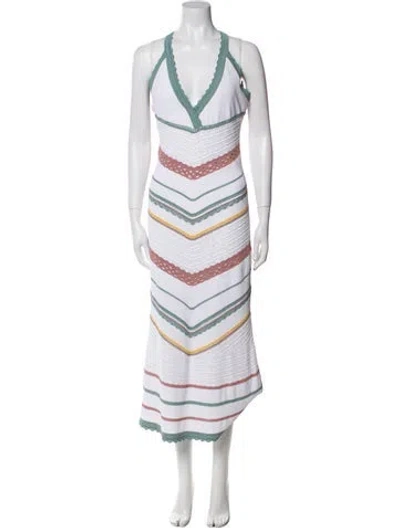 Pre-owned Alexis Striped Long Dress In Multi