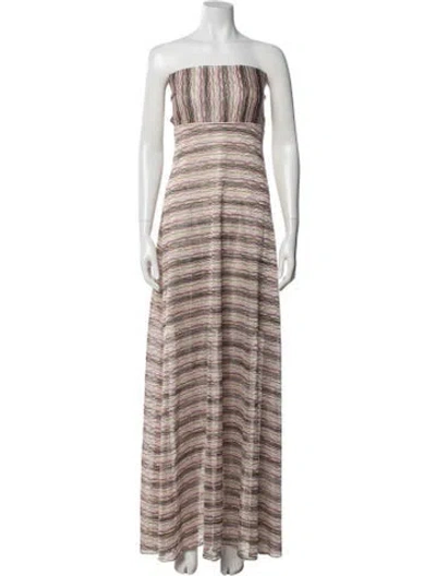 Pre-owned Alexis Striped Long Dress In Multi