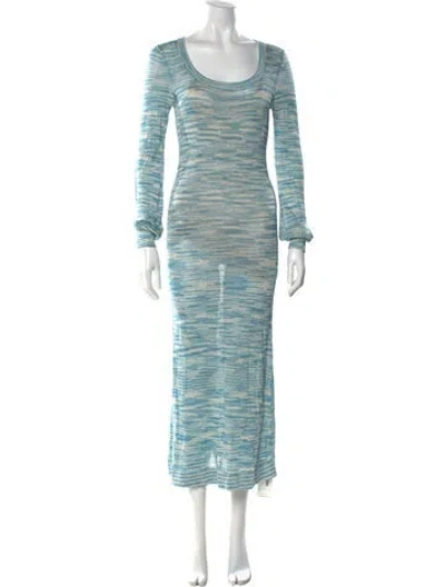 Pre-owned Alexis Striped Long Dress W/ Tags In Blue
