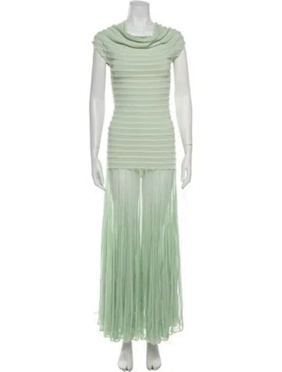 Pre-owned Alexis Striped Long Dress W/ Tags In Green