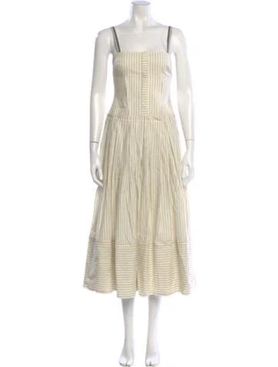 Pre-owned Alexis Striped Long Dress W/ Tags In Neutral