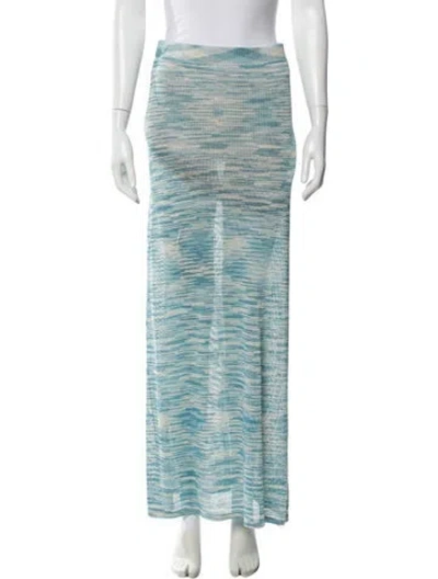 Pre-owned Alexis Striped Long Skirt In Blue