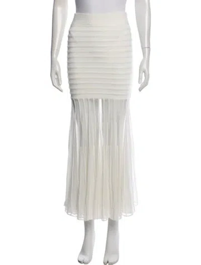 Pre-owned Alexis Striped Long Skirt In White