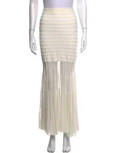 Pre-owned Alexis Striped Long Skirt In White