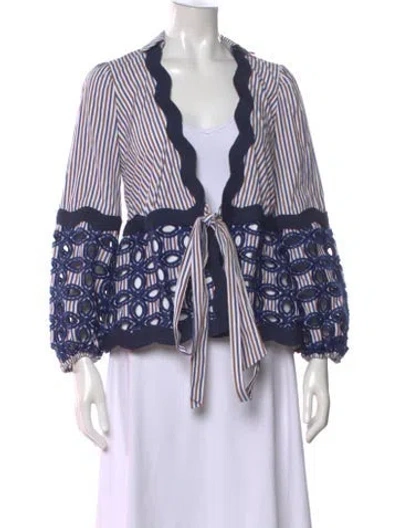Pre-owned Alexis Striped Long Sleeve Blouse In Multi