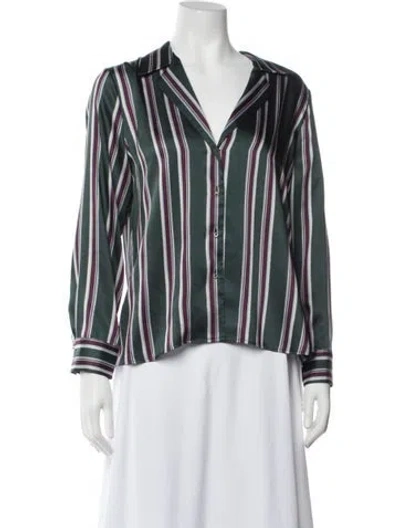 Pre-owned Alexis Striped Long Sleeve Blouse In Neutrals