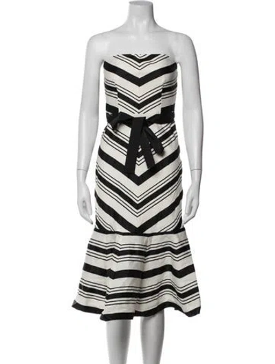 Pre-owned Alexis Striped Midi Length Dress In Multi