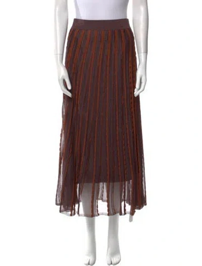 Pre-owned Alexis Striped Midi Length Skirt