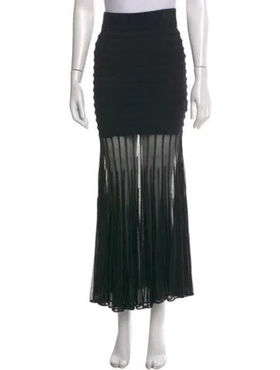 Pre-owned Alexis Striped Midi Length Skirt In Black