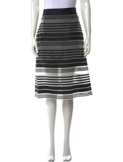 Pre-owned Alexis Striped Midi Length Skirt In Black