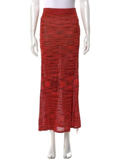 Pre-owned Alexis Striped Midi Length Skirt In Orange