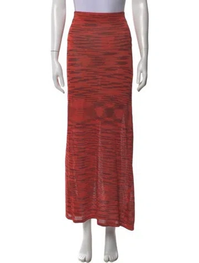 Pre-owned Alexis Striped Midi Length Skirt In Orange