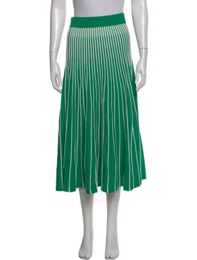 Pre-owned Alexis Striped Midi Length Skirt W/ Tags In Green