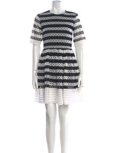 Pre-owned Alexis Striped Mini Dress In Black