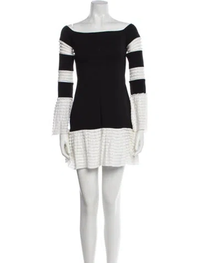 Pre-owned Alexis Striped Mini Dress In Black
