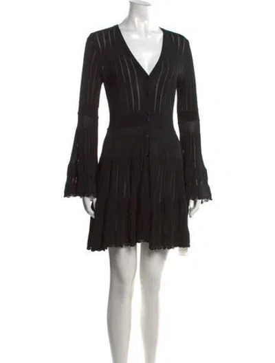 Pre-owned Alexis Striped Mini Dress In Black