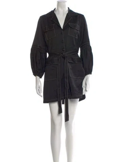Pre-owned Alexis Striped Mini Dress In Black