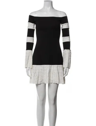 Pre-owned Alexis Striped Mini Dress In Black