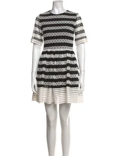 Pre-owned Alexis Striped Mini Dress In Black