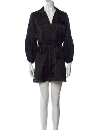 Pre-owned Alexis Striped Mini Dress In Black