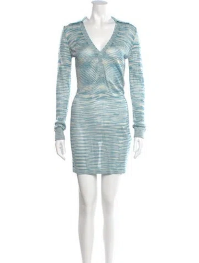 Pre-owned Alexis Striped Mini Dress In Blue