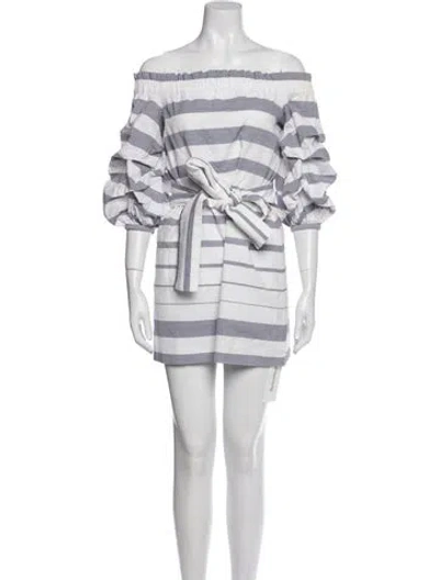 Pre-owned Alexis Striped Mini Dress In Blue