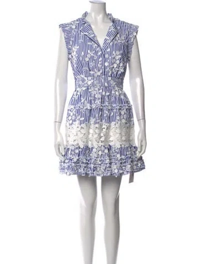 Pre-owned Alexis Striped Mini Dress In Blue