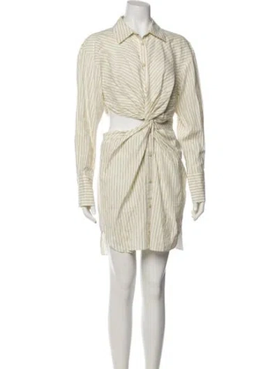 Pre-owned Alexis Striped Mini Dress In Gray